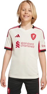 Dětský venkovní fotbalový dres Adidas Liverpool FC 25/26 béžový