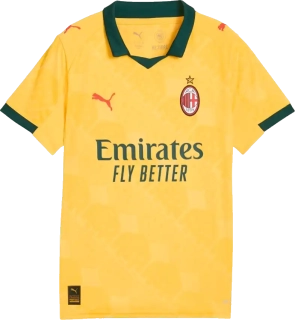 Dětský třetí fotbalový dres Puma AC Milan 25/26 žlutý
