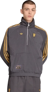 Pánská bunda Adidas Manchester United 25/26 Terrace Icons Half-Zip šedá