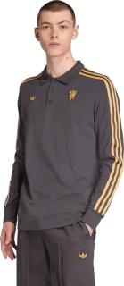 Pánské polo tričko Adidas Manchester United 25/26 Terrace Icons DR šedé