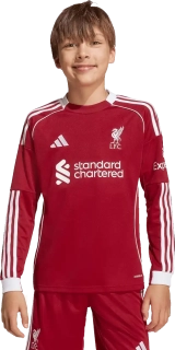 Dětský domácí dres s dlouhým rukávem Adidas Liverpool FC 25/26 červený