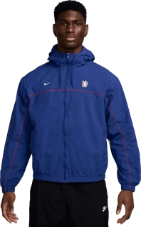 Pánská bunda s kapucí Nike Chelsea FC 25/26 Club modrá