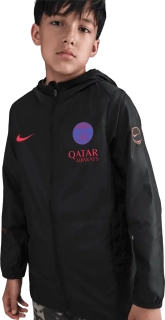 Dětská bunda do deště s kapucí Nike PSG 25/26 Academy Pro černá