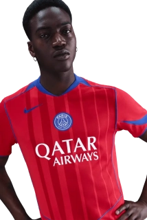 Pánský třetí fotbalový dres Nike PSG 25/26 červený krátký rukáv