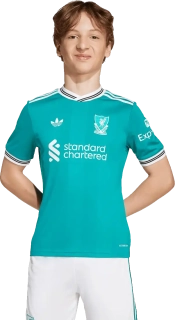 Dětský třetí fotbalový dres Adidas Liverpool FC 25/26 máta