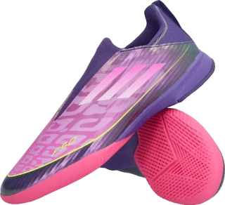 Dětské sálové kopačky Adidas F50 League Lamine Yamal LL IN fialové