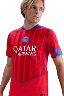 Pánský třetí zápasový fotbalový dres Nike PSG 25/26 červený krátký rukáv