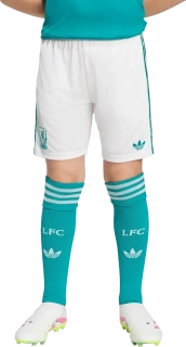 Dětské třetí fotbalové šortky Adidas Liverpool FC 25/26 máta
