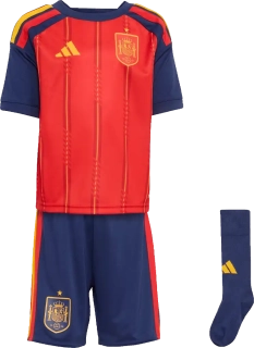 Dětská domácí souprava Adidas Španělsko 2026 červená malé děti