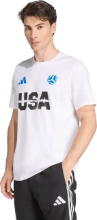 Pánské fotbalové tričko Adidas USA 2026 Tee bílé