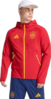 Pánská bunda větrovka Adidas Španělsko 2026 Tiro Travel Full-Zip červená