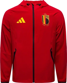 Pánská bunda větrovka Adidas Belgie 2026 Tiro Travel Full-Zip červená