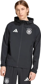 Pánská bunda větrovka Adidas Německo 2026 Tiro Travel Full-Zip černá