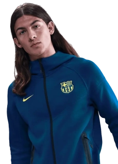 Pánská flísová bunda se zipem Nike FC Barcelona 25/26 Tech Windrunner modrá