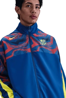 Pánská tkaná bunda Nike FC Barcelona 25/26 Starting 5 modrá