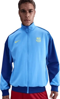 Pánská prezentační bunda Nike FC Barcelona 25/26 Strike Anthem modrá