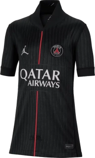 Dětský čtvrtý fotbalový dres Nike PSG 25/26 černý krátký rukáv