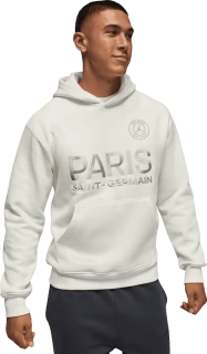 Pánská flísová mikina s kapucí Nike PSG x Jordan 25/26 bílá