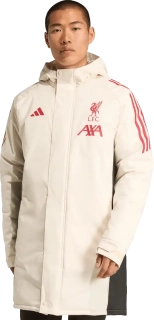 Pánská parka bunda s kapucí Adidas Liverpool FC 25/26 béžová