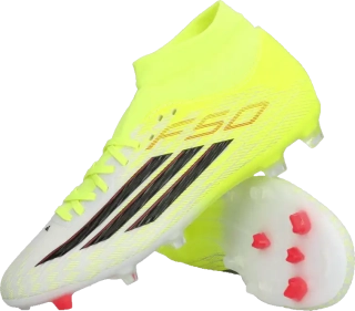 Pánské kopačky lisovky Adidas F50 League Mid FG/MG bílo-žluté