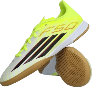 Dětské sálové kopačky Adidas F50 League IN bílo-žluté