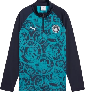 Dětská mikina Puma Manchester City 25/26 Warm Up 1/4 Zip Top modrá
