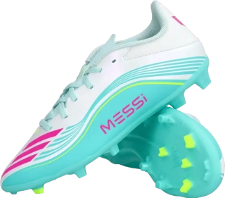 Dětské kopačky lisovky Adidas F50 League Messi FG/MG bílo-mátové