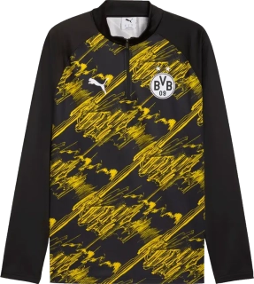 Pánský sportovní top Puma Borussia Dortmund 25/26 Warm Up 1/4 Zip Top černý