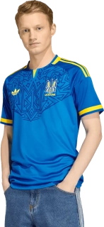 Pánský venkovní fotbalový dres Adidas Originals Ukrajina 2026 modrý