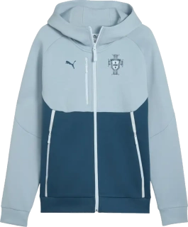 Pánská mikina s kapucí Puma Portugalsko 2026 PUMATECH Full-Zip modrá