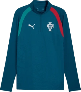 Pánská tréninková mikina Puma Portugalsko 2026 1/4 Zip modro-zelená