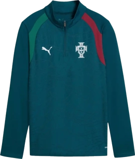 Dětská tréninková mikina Puma Portugalsko 2026 1/4 Zip modro-zelená