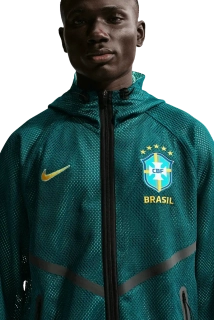 Pánská reprezentační bunda s kapucí Nike Brazílie 2026 Anthem zelená