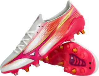 Pánské kopačky kolíky Mizuno Alpha III Elite Mix bílo-růžové
