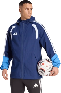 Pánská nepromokavá bunda s kapucí Adidas Tiro 26 Rain modrá