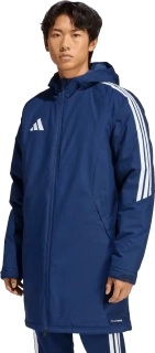 Pánská parka bunda s kapucí Adidas Tiro 26 Stadium Parka modrá