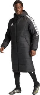 Pánský dlouhý kabát s kapucí Adidas Tiro 26 Long Winter černý