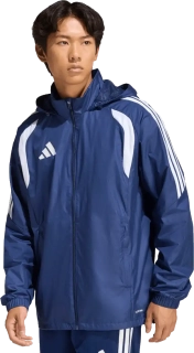 Pánská bunda větrovka s kapucí Adidas Tiro 26 League tmavě modrá