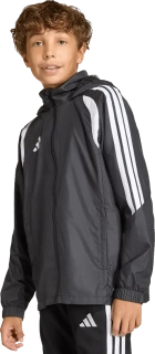 Dětská bunda větrovka s kapucí Adidas Tiro 26 League Windbreaker černá
