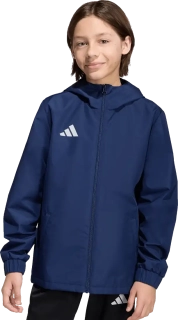 Dětská bunda z odolného úpletu Adidas Entrada 26 All Weather modrá