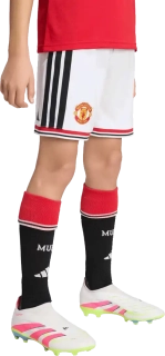 Dětské domácí fotbalové šortky Adidas Manchester United 26/27 bílé
