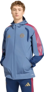 Pánská voděodolná bunda s kapucí Adidas FC Bayern 26/27 Rain modrá