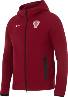 Pánská flísová mikina s kapucí Nike Chorvatsko 2026 Tech Fleece bordó