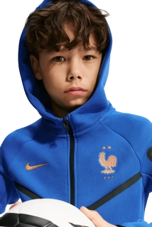 Dětská flísová mikina Nike Francie 2026 Tech Fleece Windrunner modrá