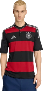 Pánský venkovní retro fotbalový dres Adidas Německo 2014 černo-červený