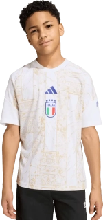 Dětský předzápasový fotbalový dres Adidas Itálie 2026 bílý