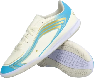 Dětské sálové kopačky Adidas F50 Club Messi IN bílo-blankytné