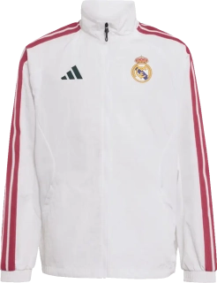 Dětská domácí bunda Adidas Real Madrid 26/27 Anthem bílá