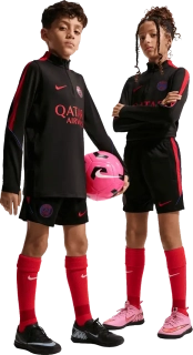 Dětské pleteninové šortky Nike PSG 26/27 Strike černé