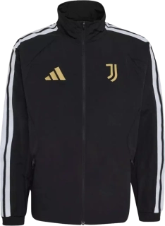 Dětská fotbalová bunda s kapucí Adidas Juventus FC 26/27 Anthem černá